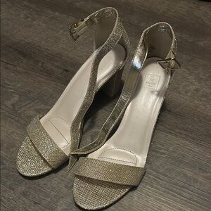 Chic Gold Ankle Strap Heels